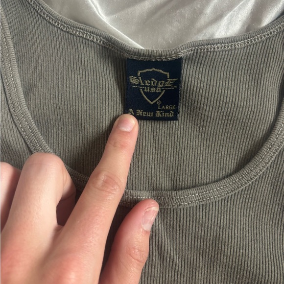 Sledge Green Fitted Ribbed Tank Top - Picture 2 of 2